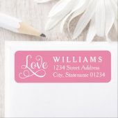 Roze Liefde Script Huwelijk Retouradres Etiket (Insitu)