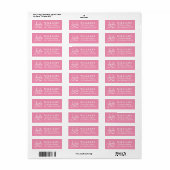 Roze Liefde Script Huwelijk Retouradres Etiket (Full Sheet)