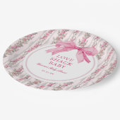 Roze Liefde Shack Baby shower Tafel Papieren Bordje (Gekanteld)