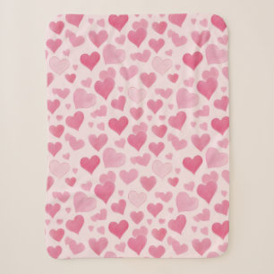 Roze liefde sherpa deken