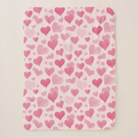 Roze liefde sherpa deken (Voorkant)