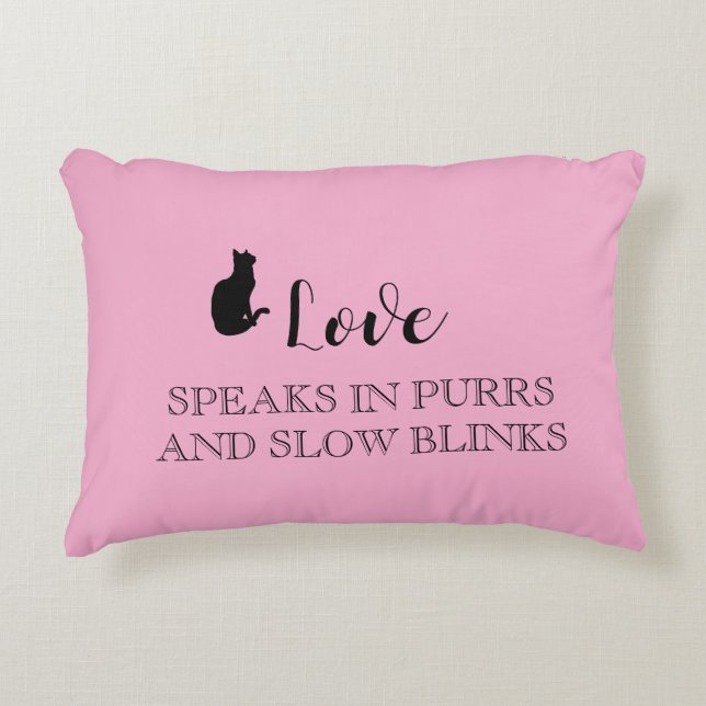 Roze Liefde Spreekt in Spinsels Kattenmoeder Kusse Accent Kussen (Voorkant)