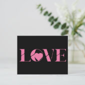 Roze Liefde Tekst Valentijnsdag Briefkaart (Staand voorkant)