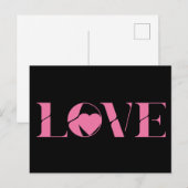 Roze Liefde Tekst Valentijnsdag Briefkaart (Voorkant / Achterkant)