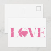 Roze Liefde Tekst Valentijnsdag Briefkaart (Voorkant / Achterkant)