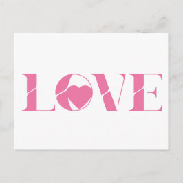 Roze Liefde Tekst Valentijnsdag Briefkaart