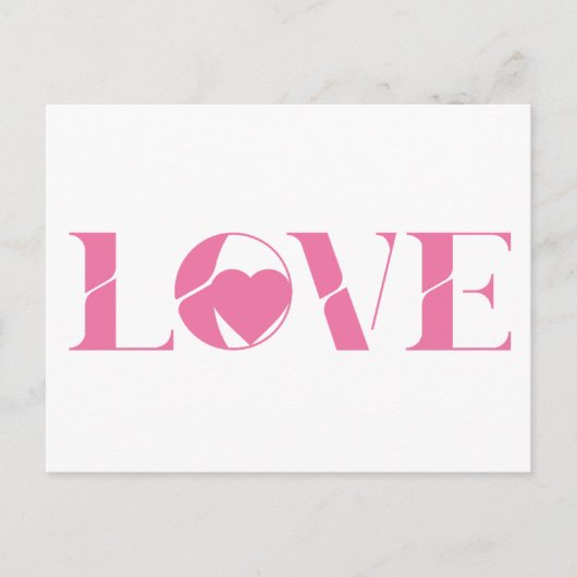 Roze Liefde Tekst Valentijnsdag Briefkaart (Voorkant)