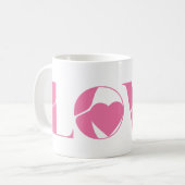 Roze Liefde Tekst Valentijnsdag Koffiemok (Voorkant links)
