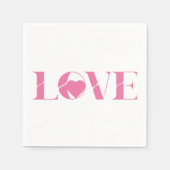 Roze Liefde Tekst Valentijnsdag Servet (Voorkant)