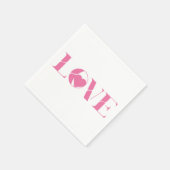 Roze Liefde Tekst Valentijnsdag Servet (Hoek)