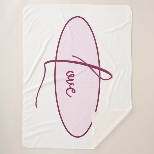  roze LIEFDE Typografie Sherpa Deken (Voorkant)