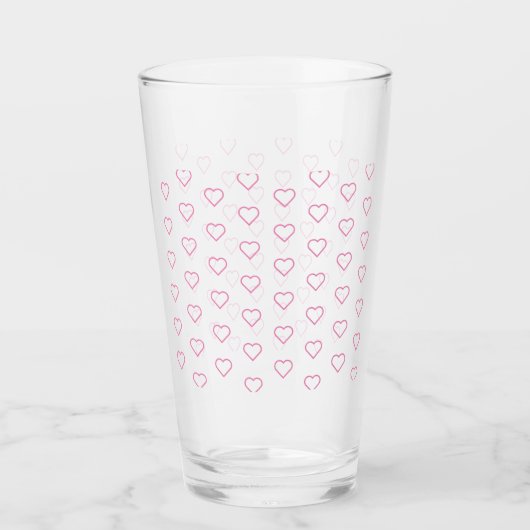 Roze liefde - Voeg je kleuren toe - Hart Glas (Voorkant)