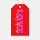 Roze LIEFDE ( voeg jouw tekst toe) Neon Red Valent Cadeaulabel (Achterkant)
