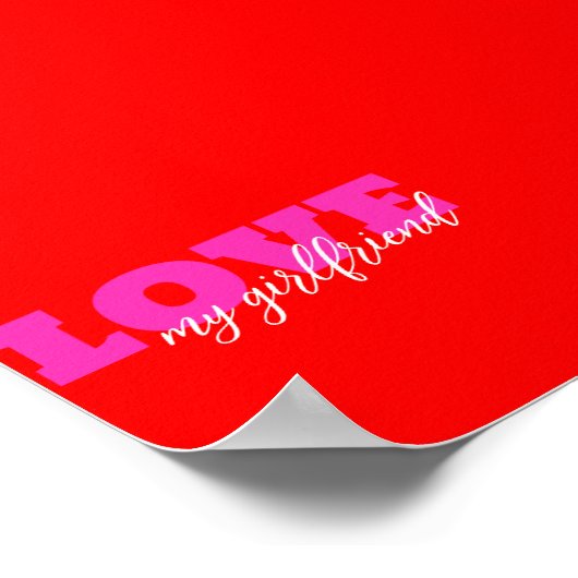 Roze LIEFDE ( voeg jouw tekst toe) Neon Red Valent Poster (Hoek)