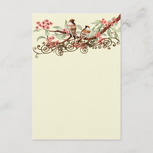 Roze Liefde Vogel  Behuizing Website Kaarten (Achterkant)