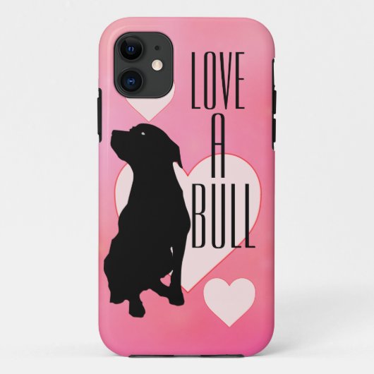 Roze liefde voor bull Pitbull Phone Case (Achterkant)