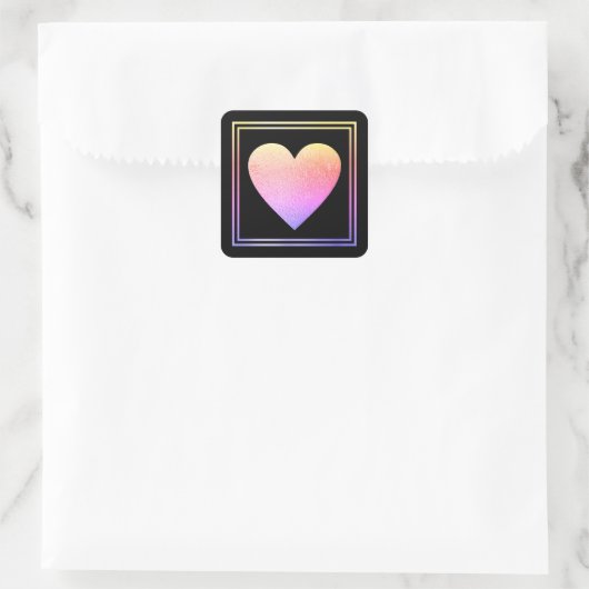 roze liefde voor romantische bruiloft vierkante sticker (Tas)