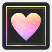 roze liefde voor romantische bruiloft vierkante sticker (Voorkant)