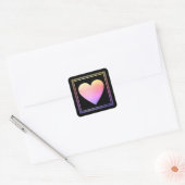 roze liefde voor romantische bruiloft vierkante sticker (Envelop)