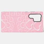 Roze Liefde Witte Harten - Telefoon Case Samsung Galaxy Hoesje (Achterkant horizontaal)