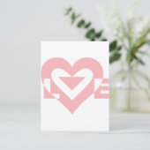 Roze liefdesafbeelding, roze briefkaart (Staand voorkant)