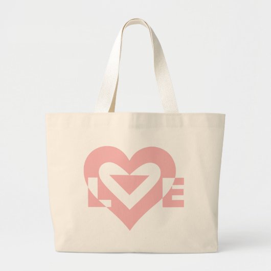 Roze liefdesafbeelding, roze grote tote bag (Voorkant)