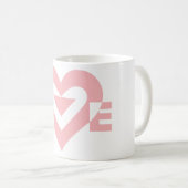 Roze liefdesafbeelding, roze koffiemok (Voorkant rechts)