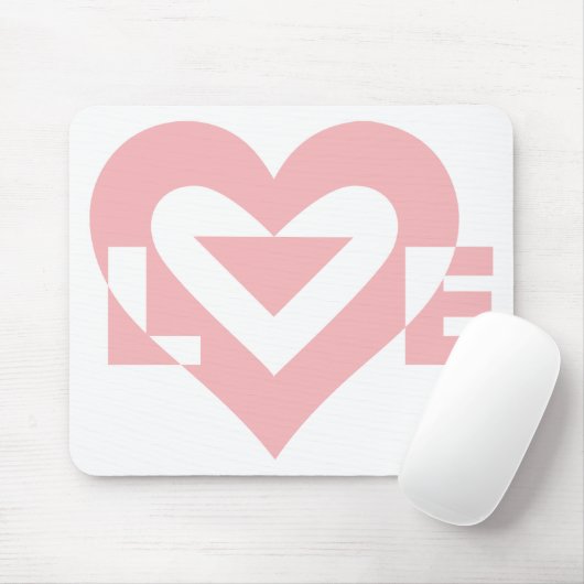 Roze liefdesafbeelding, roze muismat (Met muis)