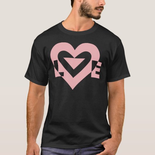 Roze liefdesafbeelding, roze t-shirt (Voorkant)