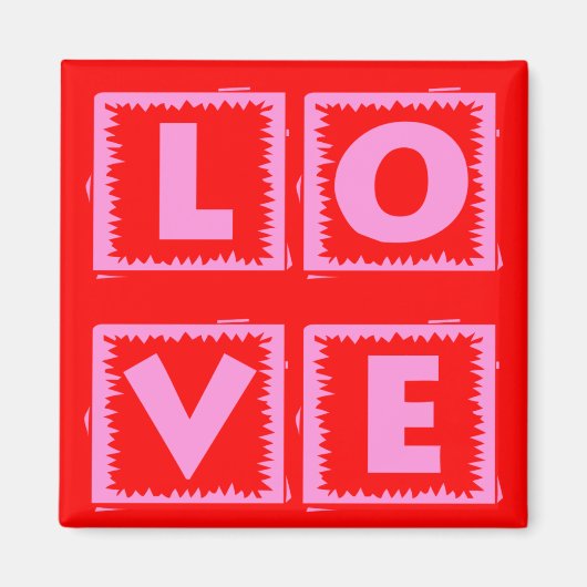 Roze liefdesbox magneet (Voorkant)