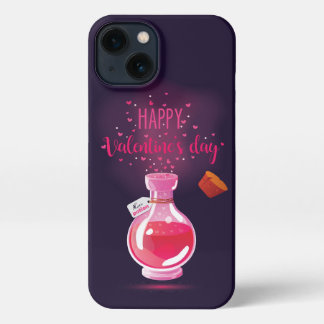 Roze Liefdesdrankje Gelukkige Valentijnsdag iPhone 13 Hoesje