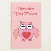 Roze liefdeshart Aangepaste planner (Voorkant)