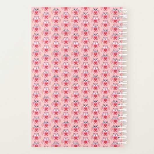 Roze liefdeshart Aangepaste planner (Achterkant)