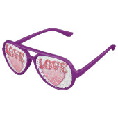 roze liefdeshart aviator zonnebril (Gekanteld)