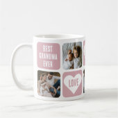 Roze liefdeshart Foto Best Grandma Ever Mok (Links)
