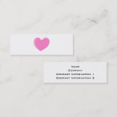 roze liefdeshart. mini visitekaartje (Voorkant / Achterkant)