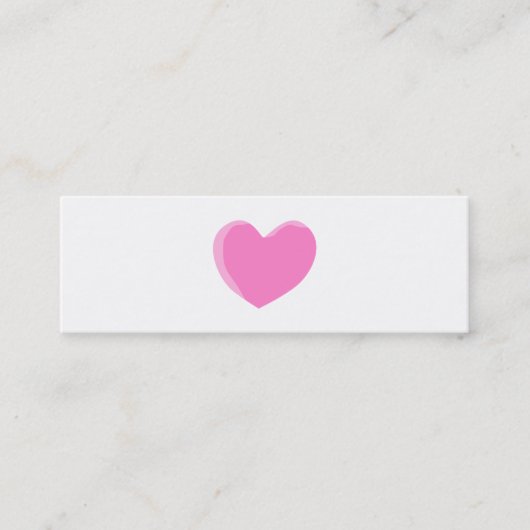 roze liefdeshart. mini visitekaartje (Voorkant)