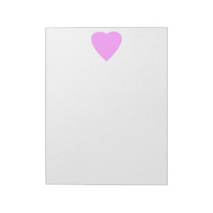 Roze liefdeshart op wit. notitieblok