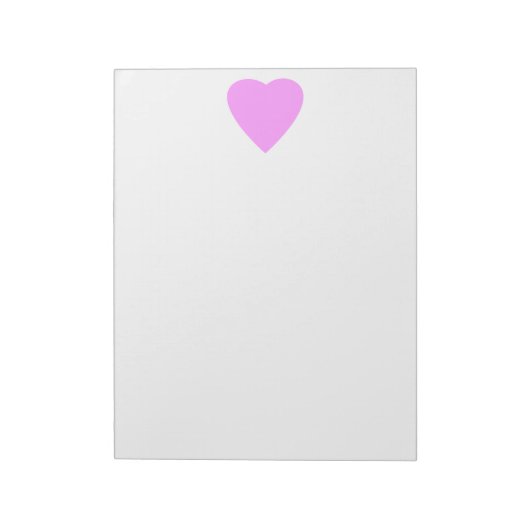 Roze liefdeshart op wit. notitieblok (Linkerzijde)