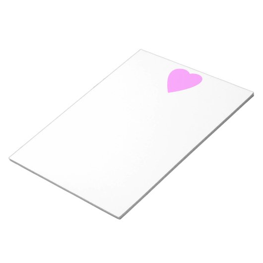 Roze liefdeshart op wit. notitieblok (Schuin)
