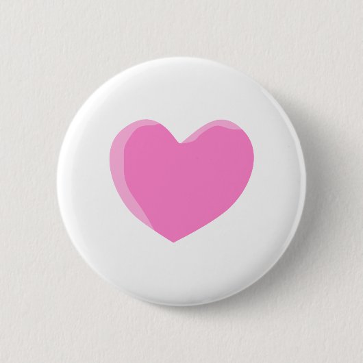 roze liefdeshart. ronde button 5,7 cm (Voorkant)