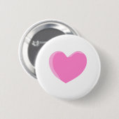 roze liefdeshart. ronde button 5,7 cm (Voorkant /achterkant)