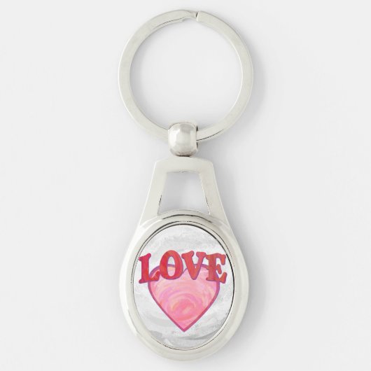  roze liefdeshart sleutelhanger (Voorkant)