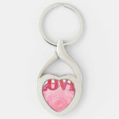 roze liefdeshart sleutelhanger (Voorkant)