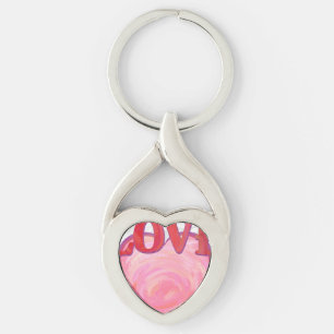 roze liefdeshart sleutelhanger