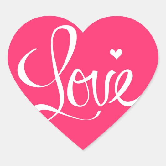 Roze Liefdeshart Sticker (Voorkant)