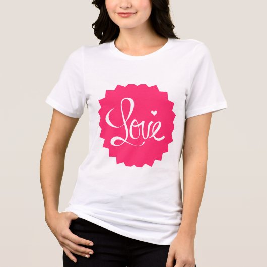 Roze Liefdeshart T-shirt (Voorkant)