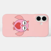Roze Liefdeshart Uil Case-Mate iPhone Case (Achterkant (horizontaal))