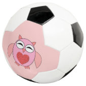 Roze Liefdeshart Uil Voetbal (Drie kwart)