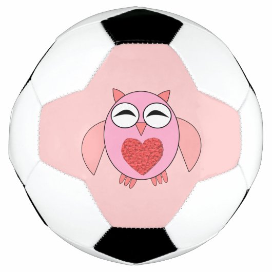 Roze Liefdeshart Uil Voetbal (Voorkant)